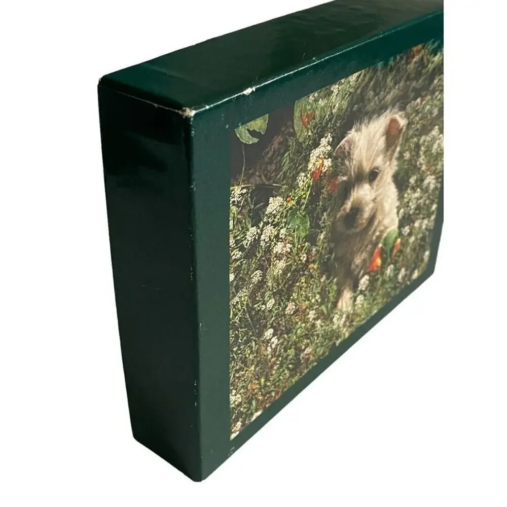 NEW Lang Westie Terrier Dog 13 Linen Embossed Blank Card Set Thank You Any Occas